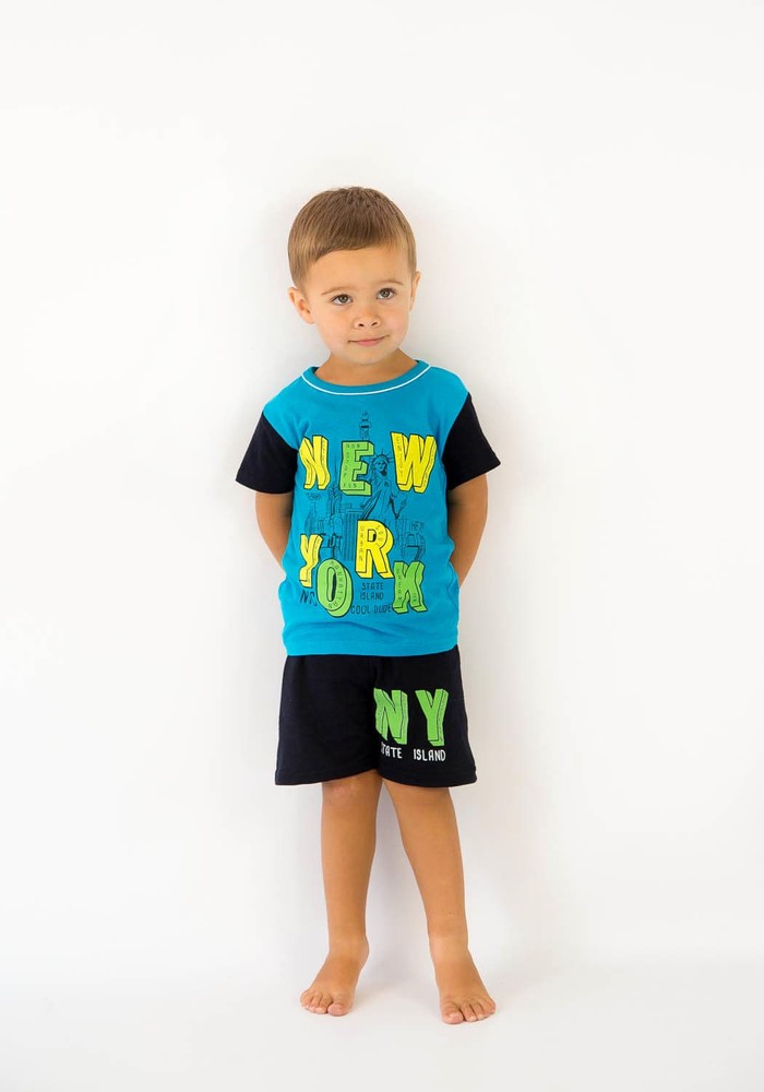 Комплект для мальчика на лето футболка и шорты 00000240, 122-128 см, 6-7 лет