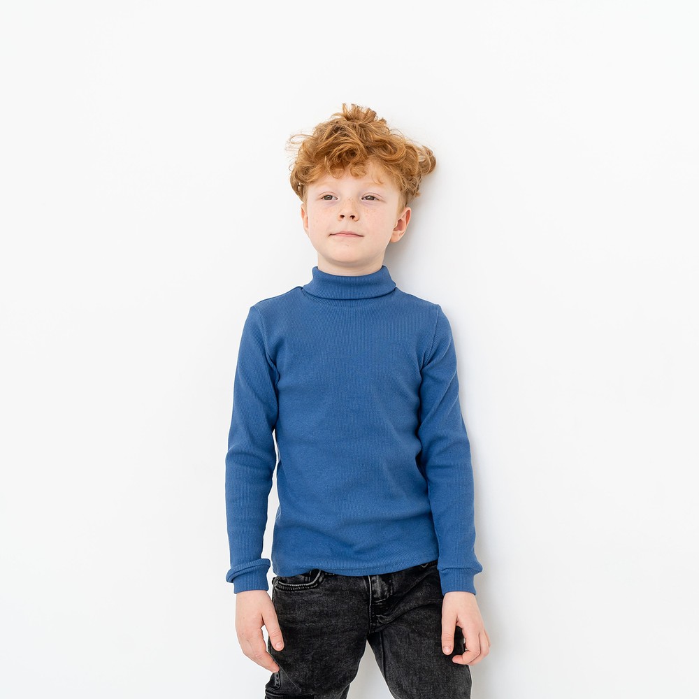 Водолазка для мальчика синяя 00003520, 134-140 см, 8-9 лет