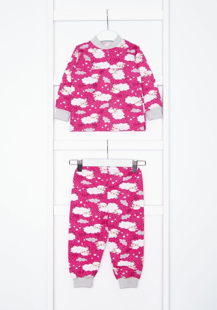 Пижама для девочки теплая с начесом 00001054, 74-80