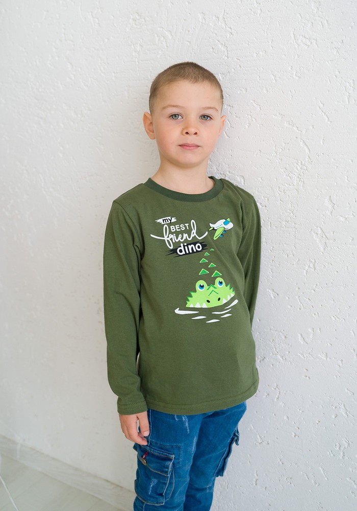 Лонгслів для хлопчика футболка з довгим рукавом 00002179, 110-116 см, 5 років