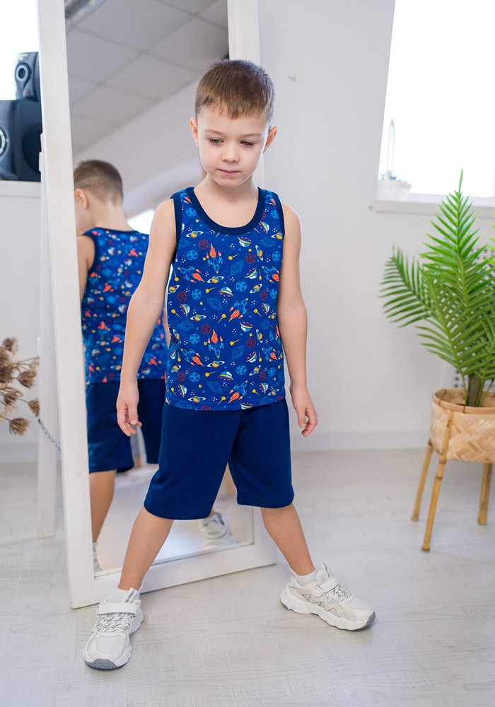 Комплект для мальчика на лето майка и шорты 00001230, 86-92 см, 2 года