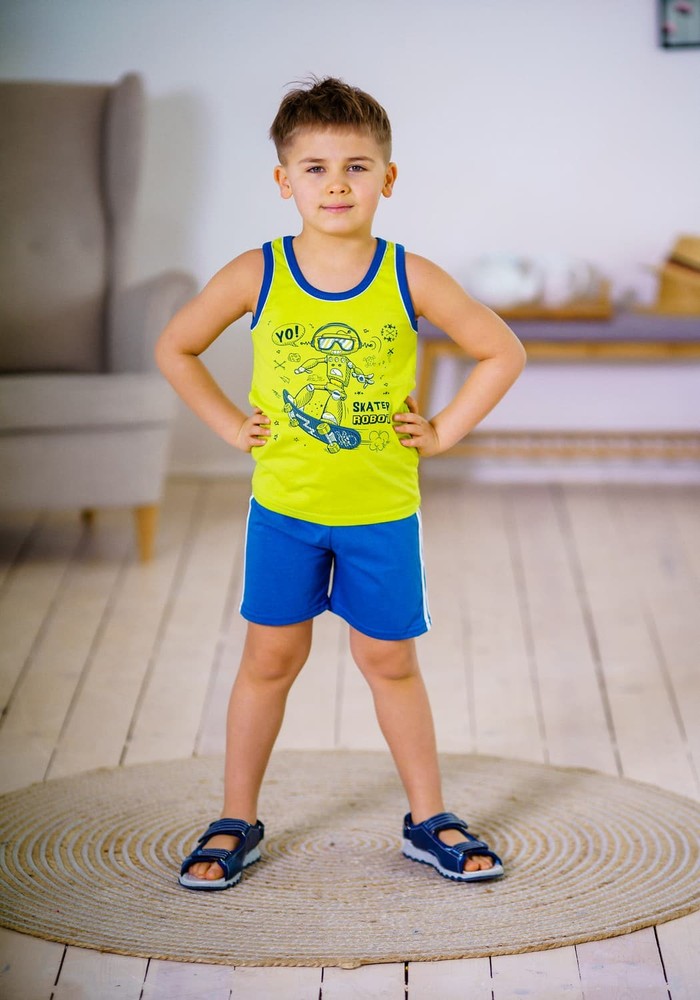 Комплект для хлопчика на літо майка і шорти 00000235, 74-80 см, 9-12 місяців