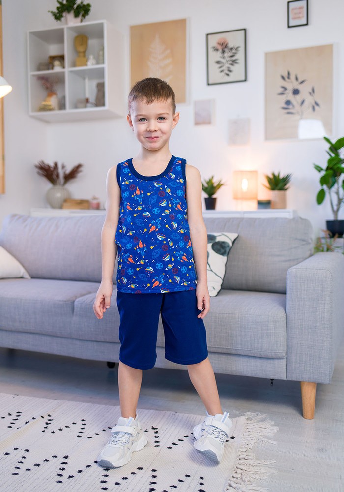 Комплект для хлопчика на літо майка і шорти 00001230, 86-92 см, 2 роки