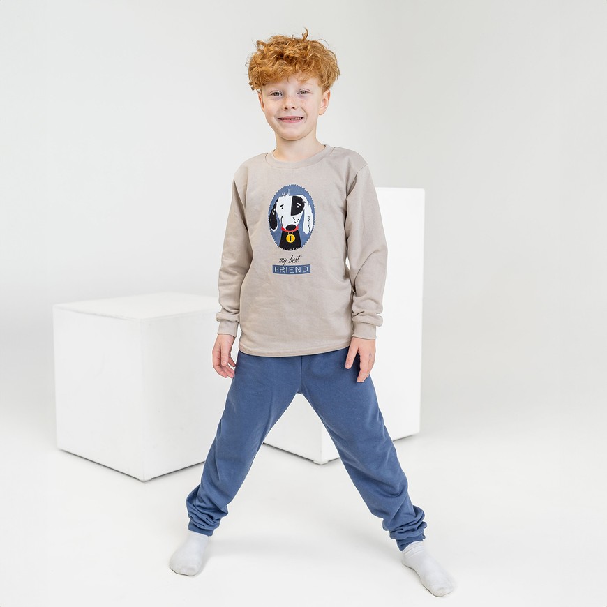 Пижама для мальчика теплая с начесом 00003263, 122-128 см, 6-7 лет