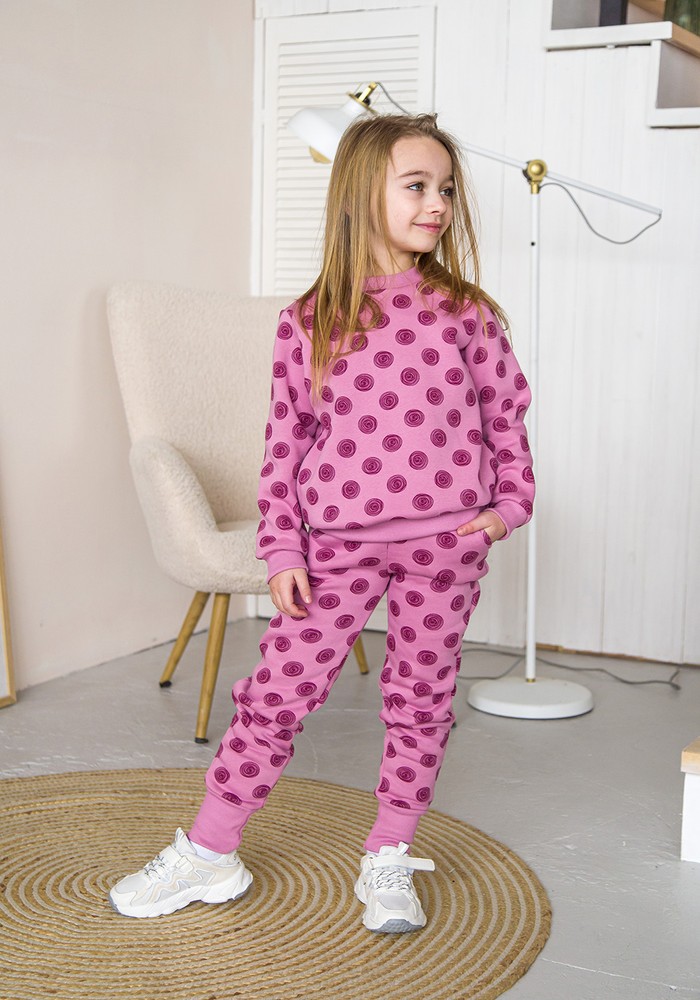 Костюм для дівчинки кофта і штани трьохнитка з начосом 00003229, 110-116 см, 5 років