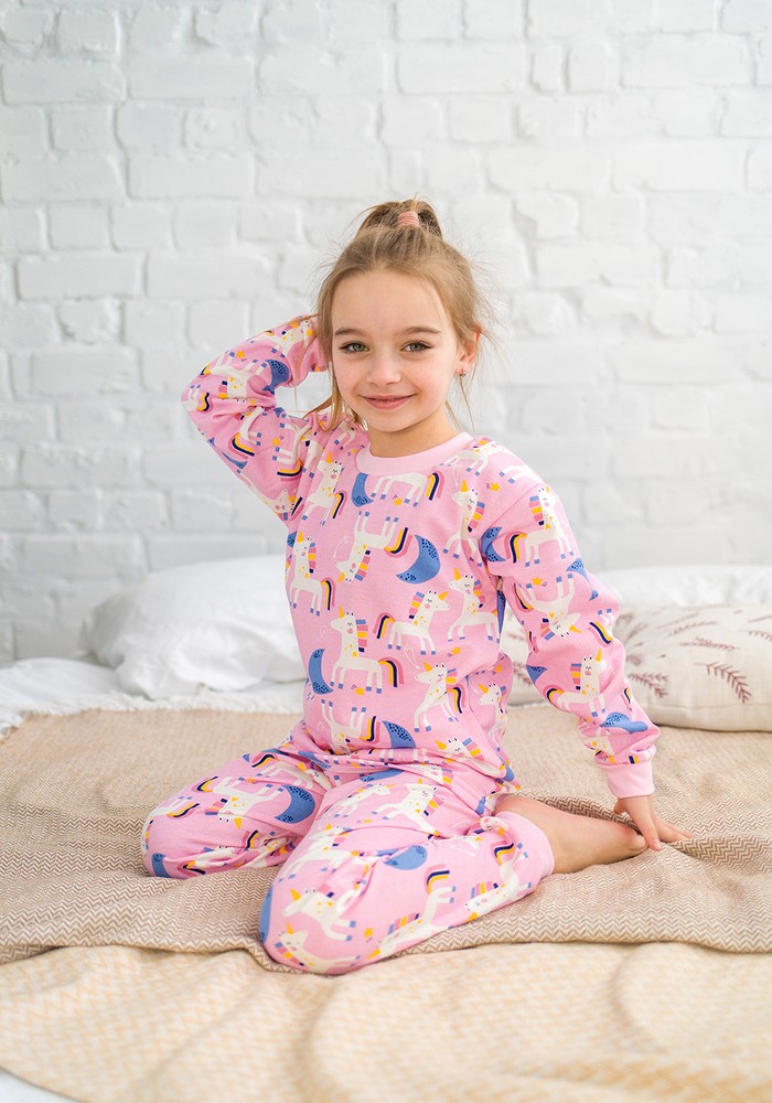 Пижама для девочки с единорогами 00002700, 134-140 см, 8-9 лет