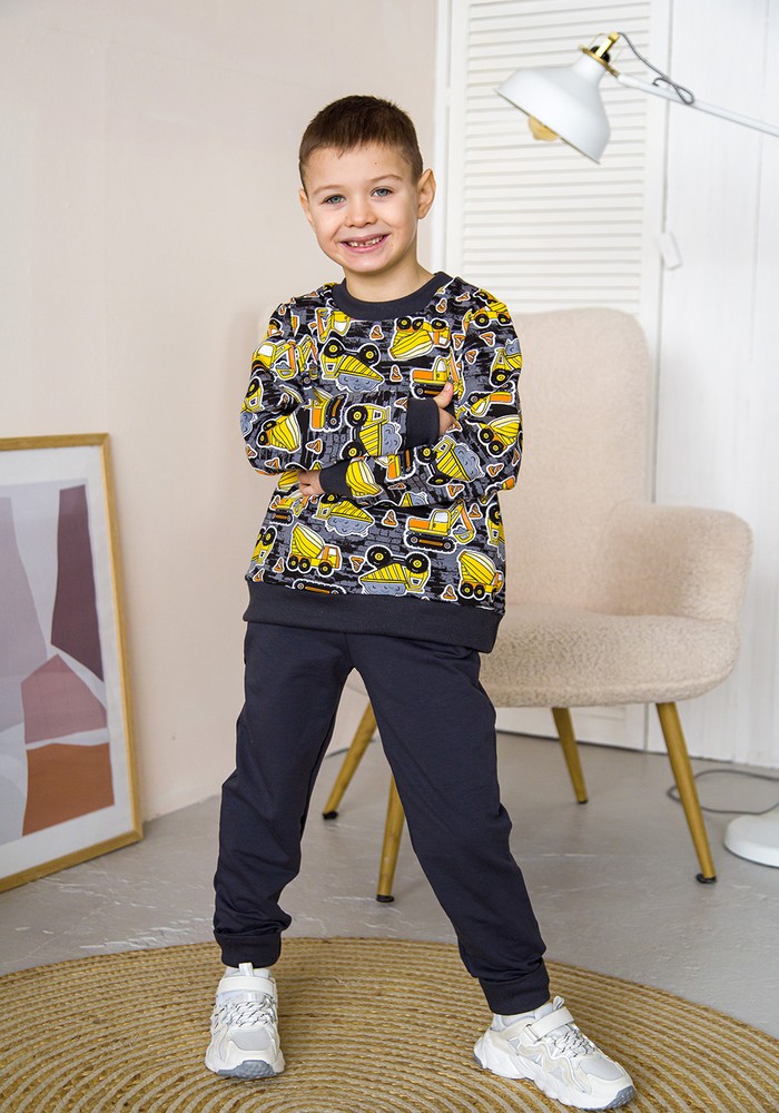 Штани для хлопчика двонитка бавовняна сірі 00002730, 98-104 см, 3-4 роки