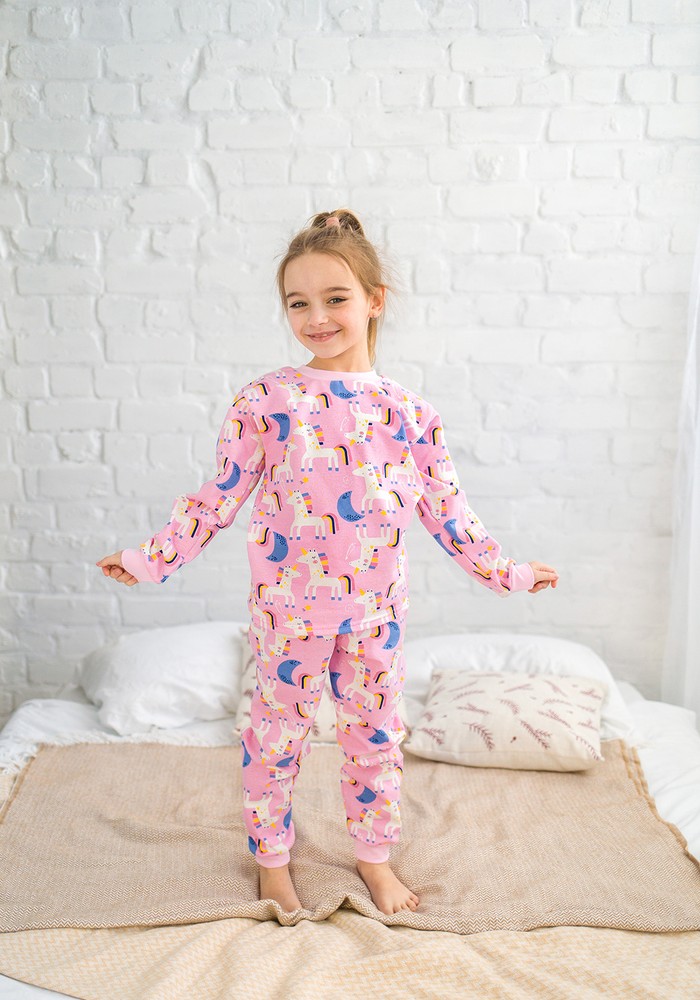 Пижама для девочки с единорогами 00002700, 110-116 см, 5 лет