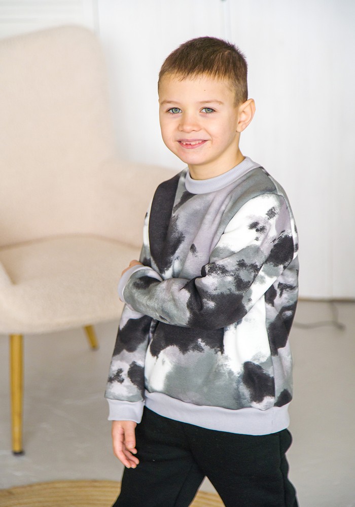 Світшот для хлопчика тепла трьохнитка з начосом 00001908, 98-104 см, 3-4 роки