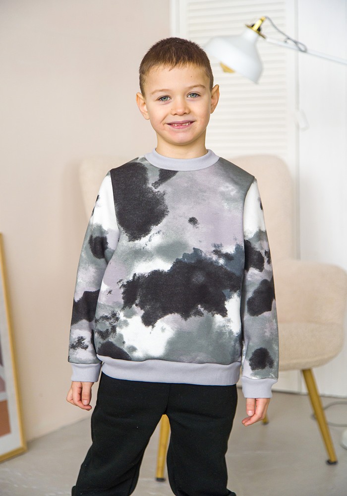 Свитшот для мальчика теплая трехнитка с начесом 00001908, 122-128 см, 6-7 лет