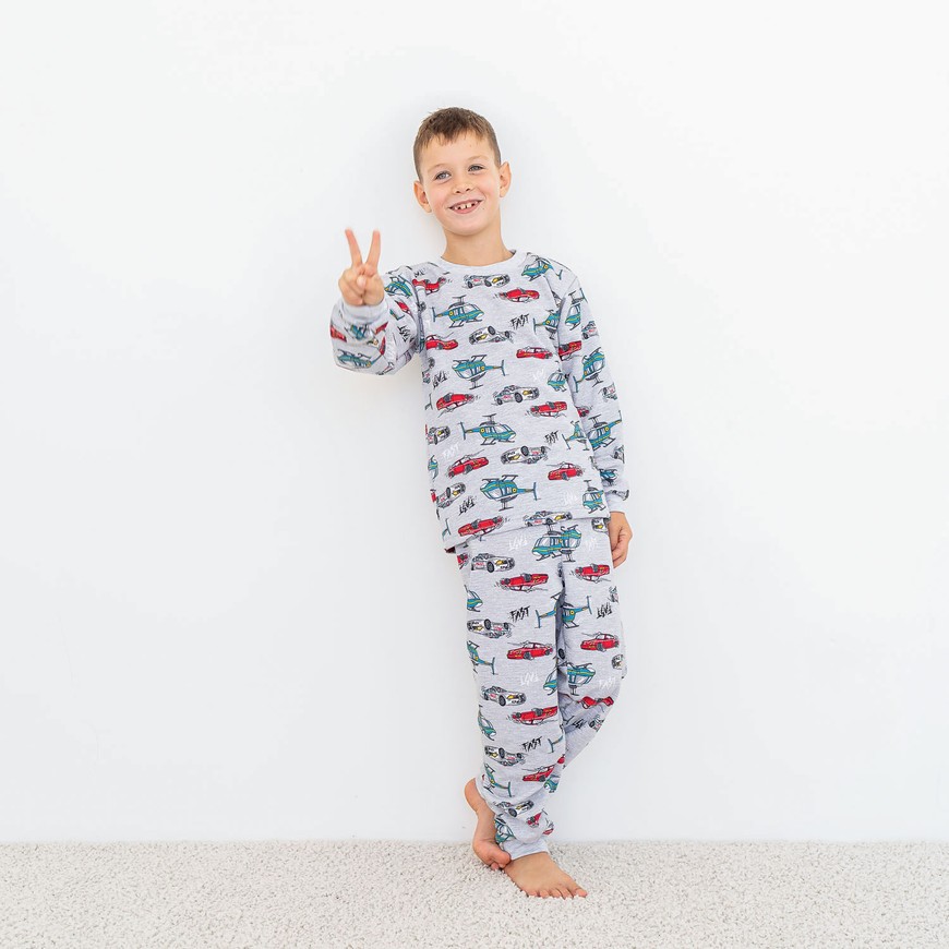 Пижама для мальчика теплая с начесом 00003195, 122-128 см, 6-7 лет