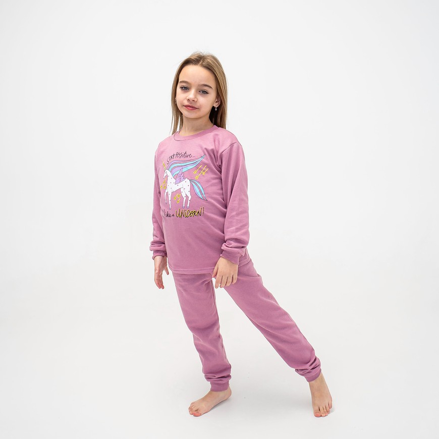 Пижама для девочки теплая с начесом 00003339, 86-92 см, 2 года