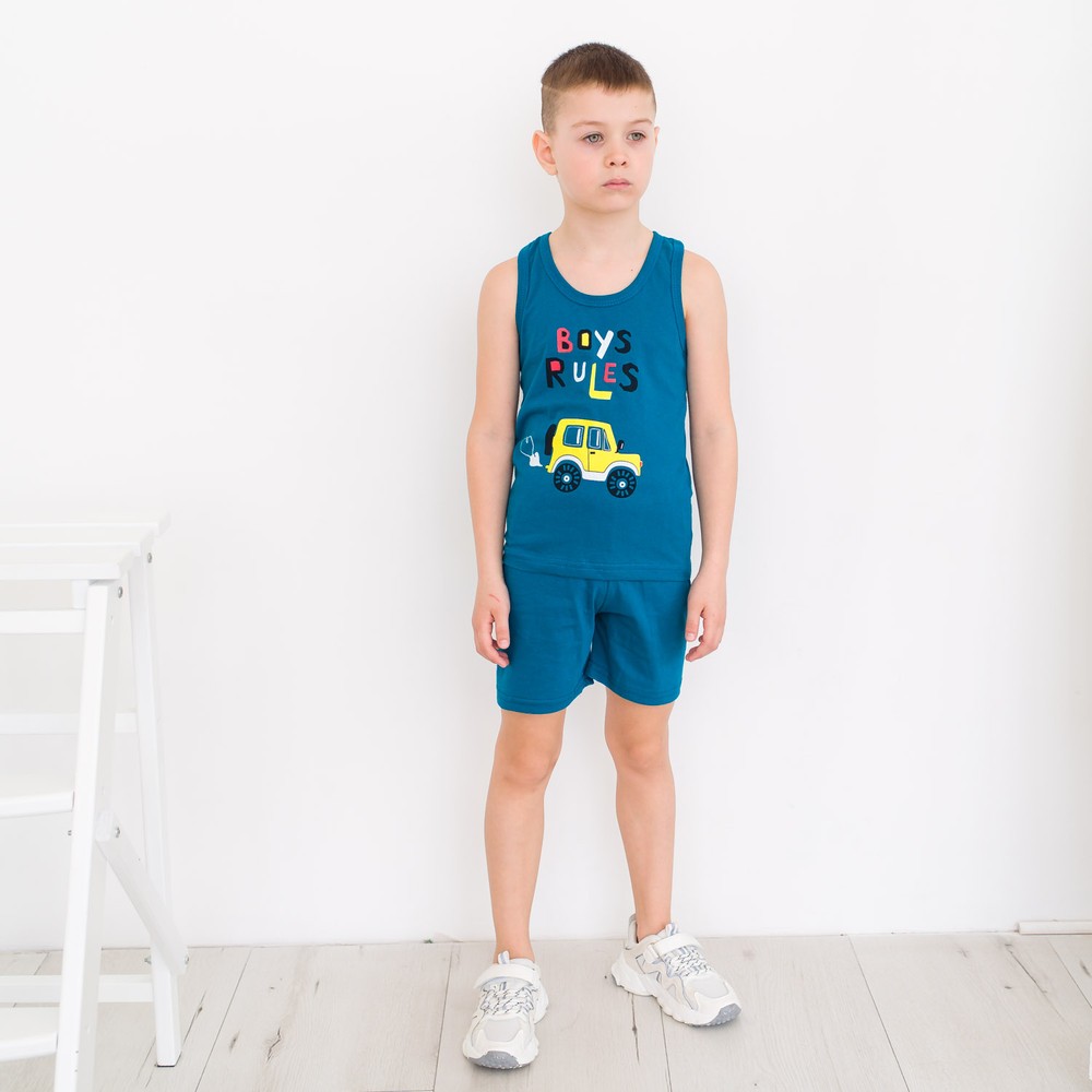 Комплект для мальчика на лето майка и шорты 00002861, 86-92 см, 2 года