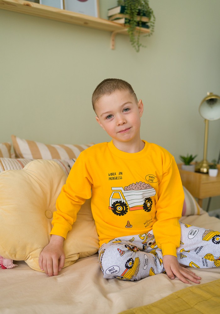 Піжама для хлопчика тепла з начосом 00001758, 86-92 см, 2 роки