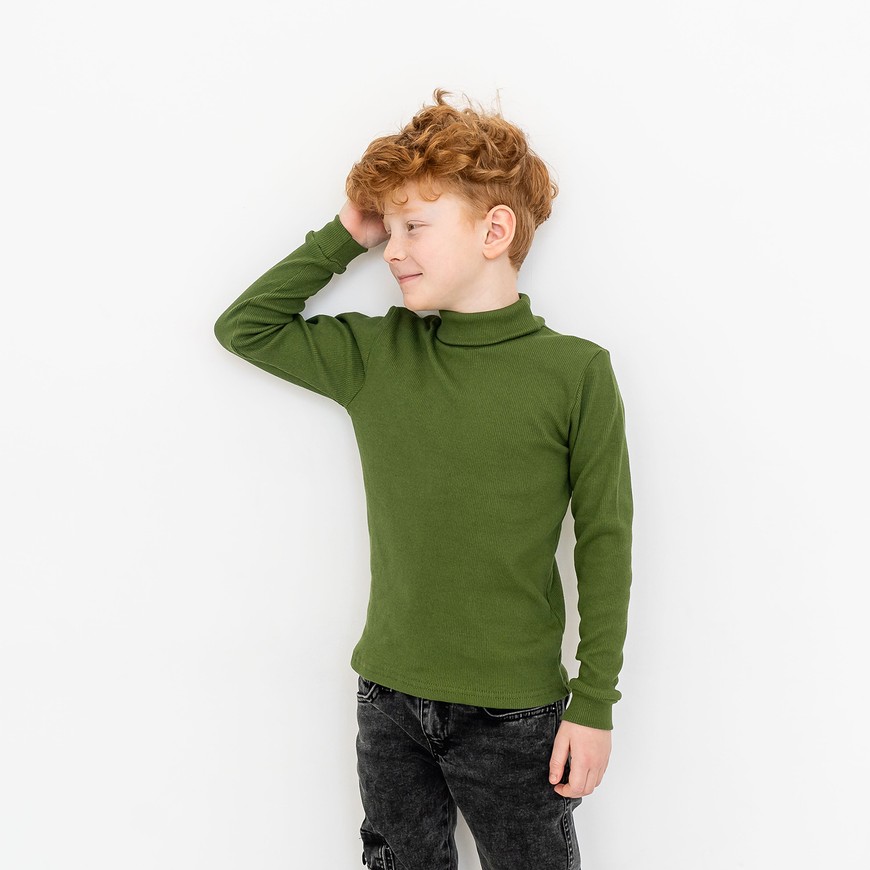 Водолазка для мальчика зеленая 00003523, 134-140 см, 8-9 лет