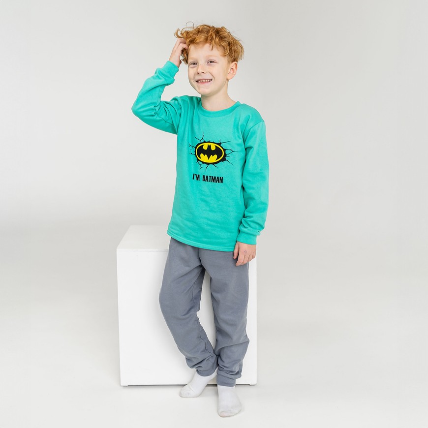 Пижама для мальчика теплая с начесом 00003266, 134-140 см, 8-9 лет
