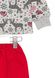 Пижама детская новогодняя с оленями красная 00001636, 092