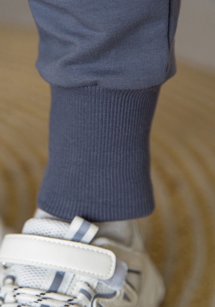 Штани для хлопчика двонитка бавовняна сірі 00002732, 122-128 см, 6-7 років