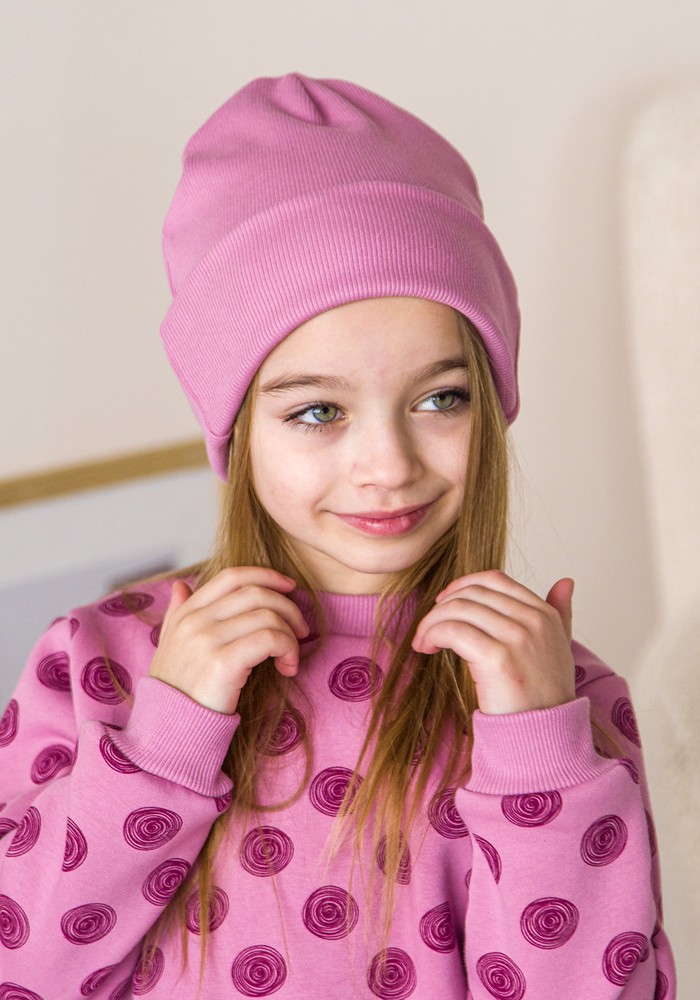 Світшот для дівчинки трьохнитка з начосом рожевий 00002712, 98-104 см, 3-4 роки
