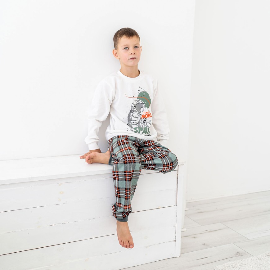 Пижама для мальчика теплая с начесом 00003202, 110-116 см, 5 лет