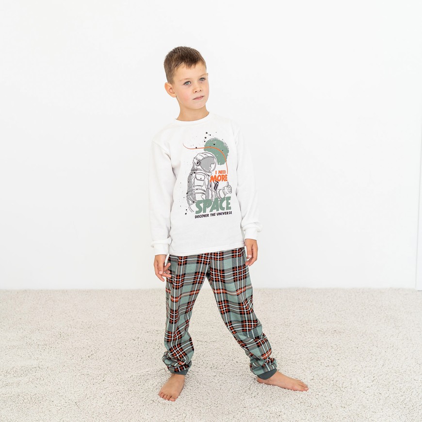 Пижама для мальчика теплая с начесом 00003202, 122-128 см, 6-7 лет