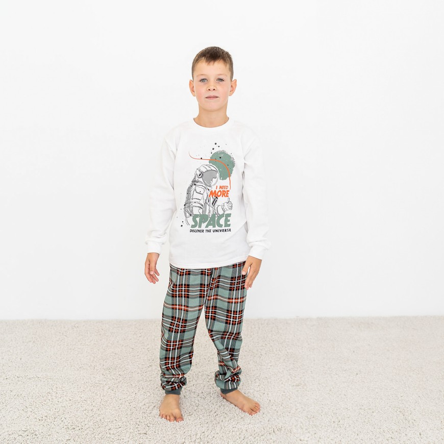 Пижама для мальчика теплая с начесом 00003202, 122-128 см, 6-7 лет