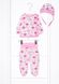 Комплект для новонародженої дівчинки сорочка, повзунки і чепчик 00001076, 50-56