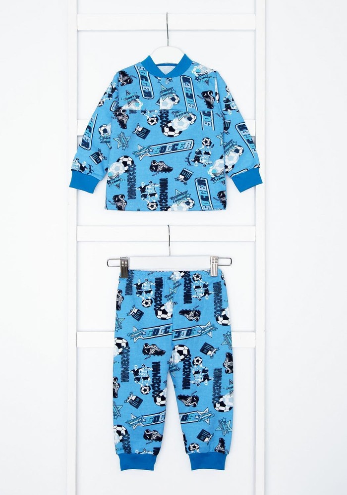 Пижама для мальчика теплая с начесом 00001055, 74-80