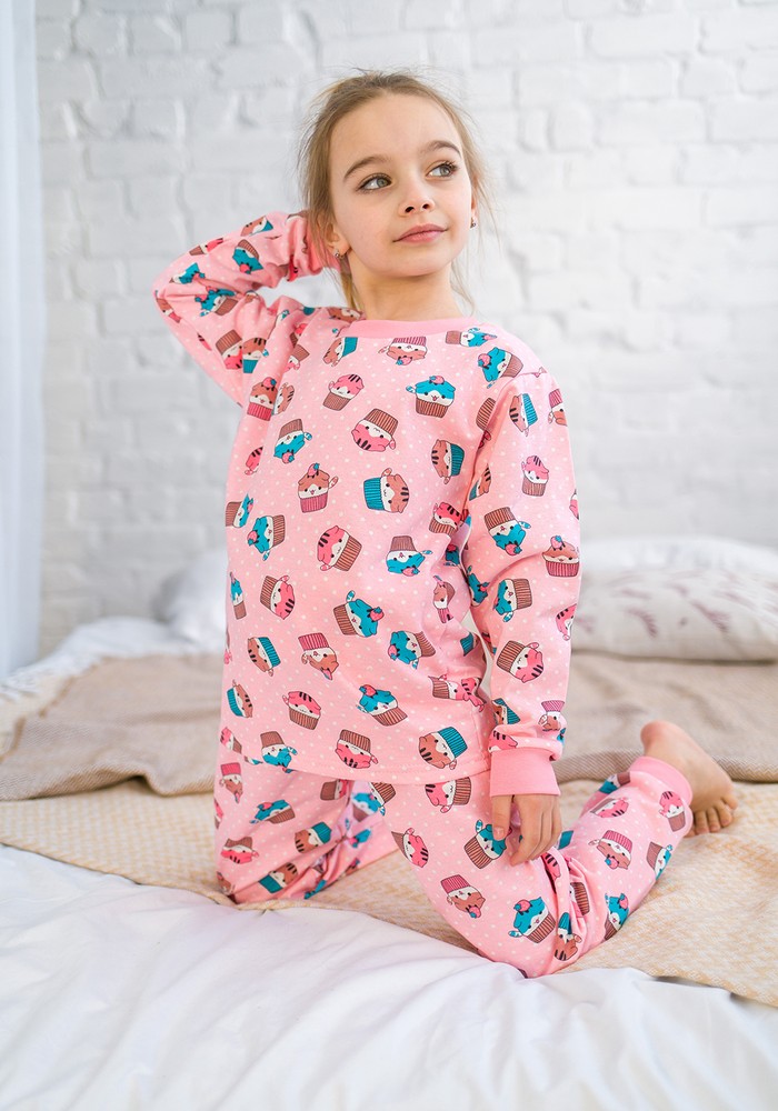 Пижама для девочки розовая 00002701, 134-140 см, 8-9 лет