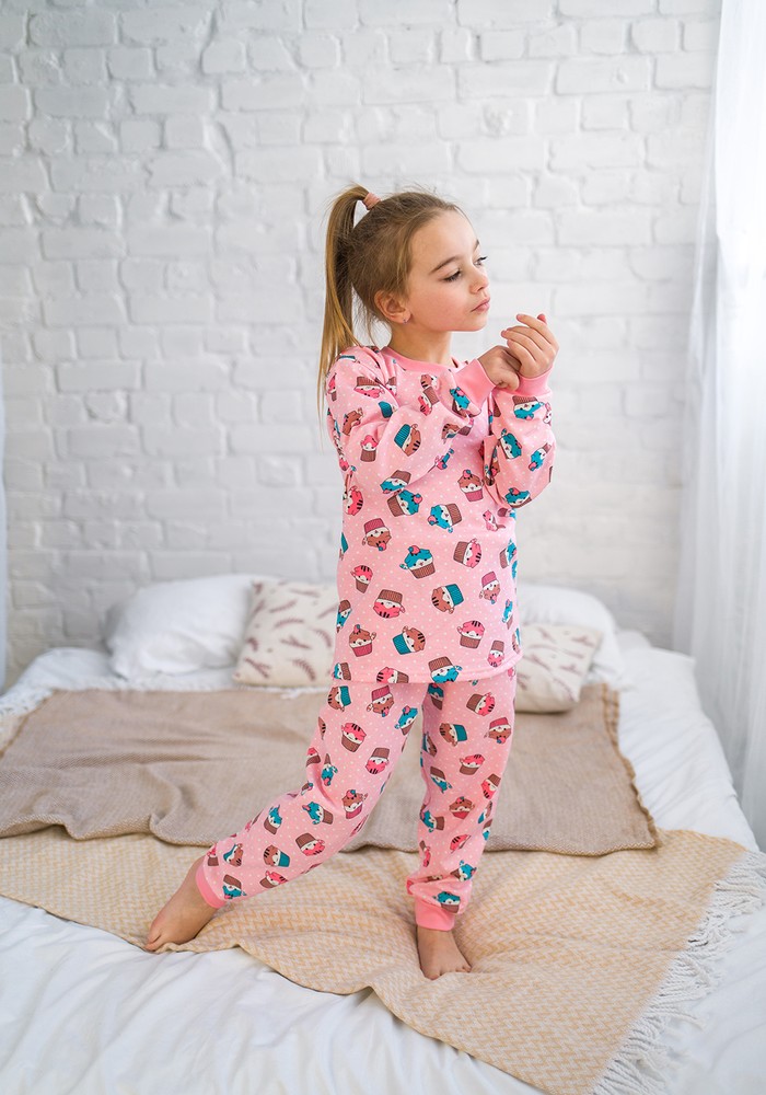 Пижама для девочки розовая 00002701, 110-116 см, 5 лет