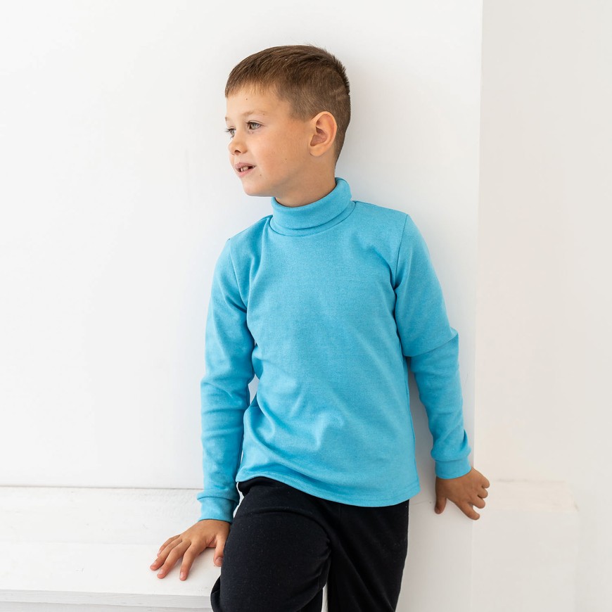 Водолазка для хлопчика з начосом блакитна 00003107, 98-104 см, 3-4 роки