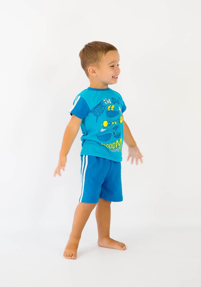 Комплект для хлопчика на літо футболка і шорти 00000298, 74-80 см, 1 рік
