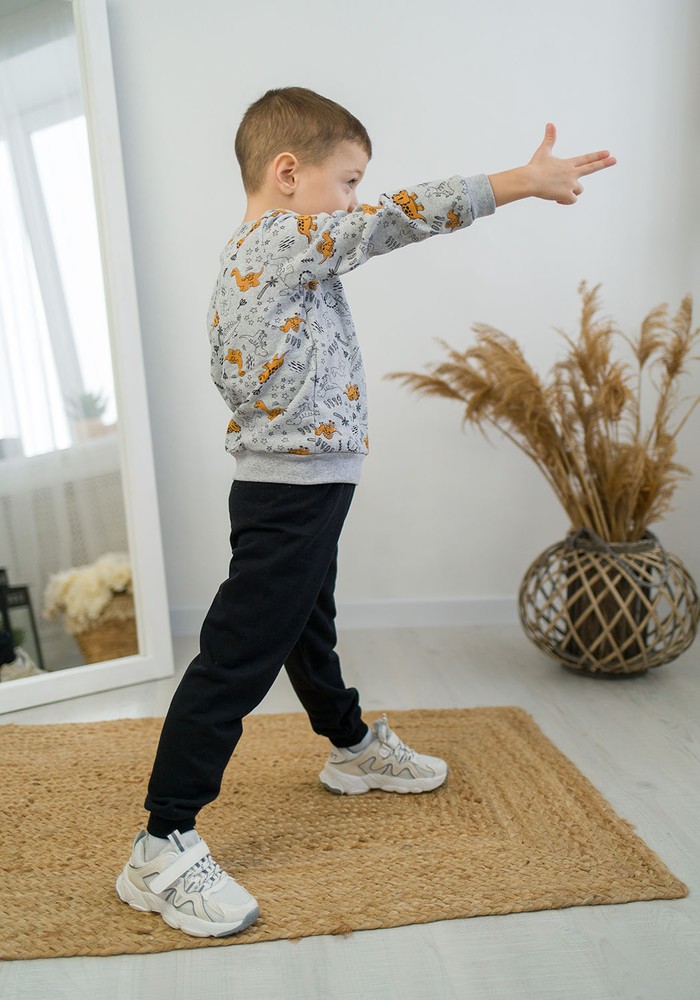 Штани для хлопчика з начосом чорні 00002000, 110-116 см, 5 років