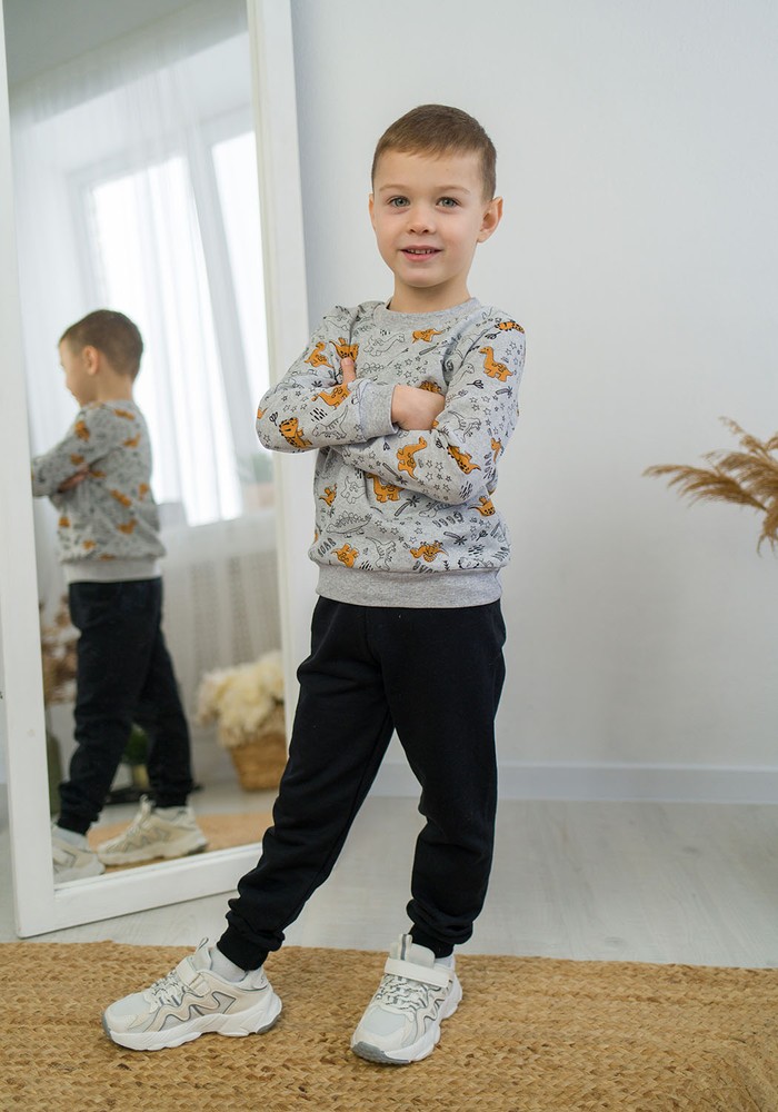 Штани для хлопчика з начосом чорні 00002000, 110-116 см, 5 років