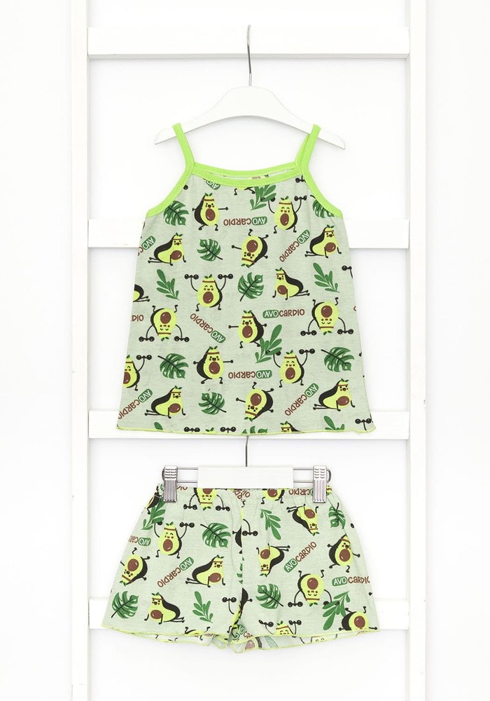 Пижама для девочки летняя майка и шорты 00001158, 98-104 см, 3-4 года