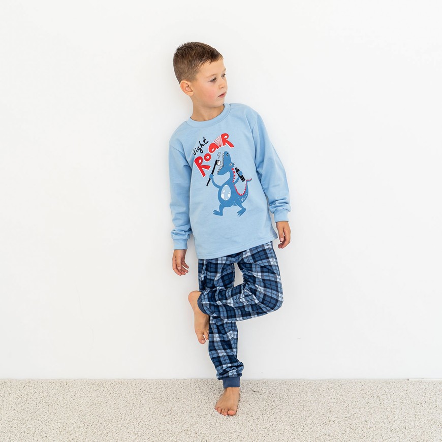Пижама для мальчика теплая с начесом 00003204, 110-116 см, 5 лет